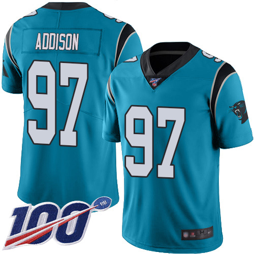 Carolina Panthers Limited Blue Men Mario Addison Jersey NFL Football #97 100th Season Rush Vapor Untouchable->carolina panthers->NFL Jersey